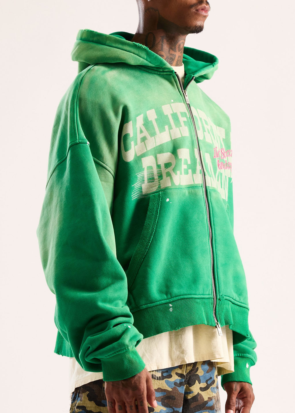 Diet Starts Monday California Dreamin Full Zip Hoodie Green