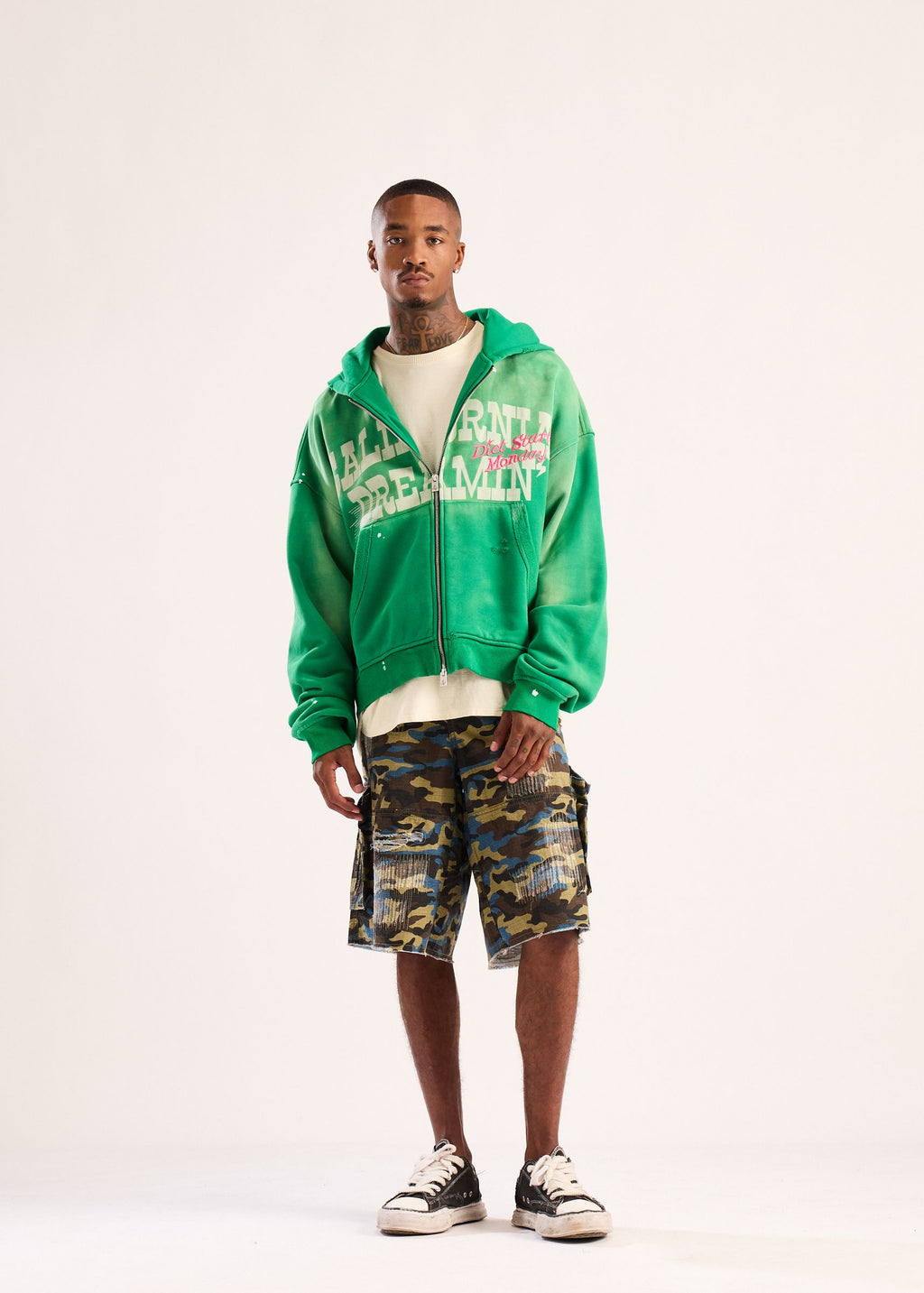 Diet Starts Monday California Dreamin Full Zip Hoodie Green