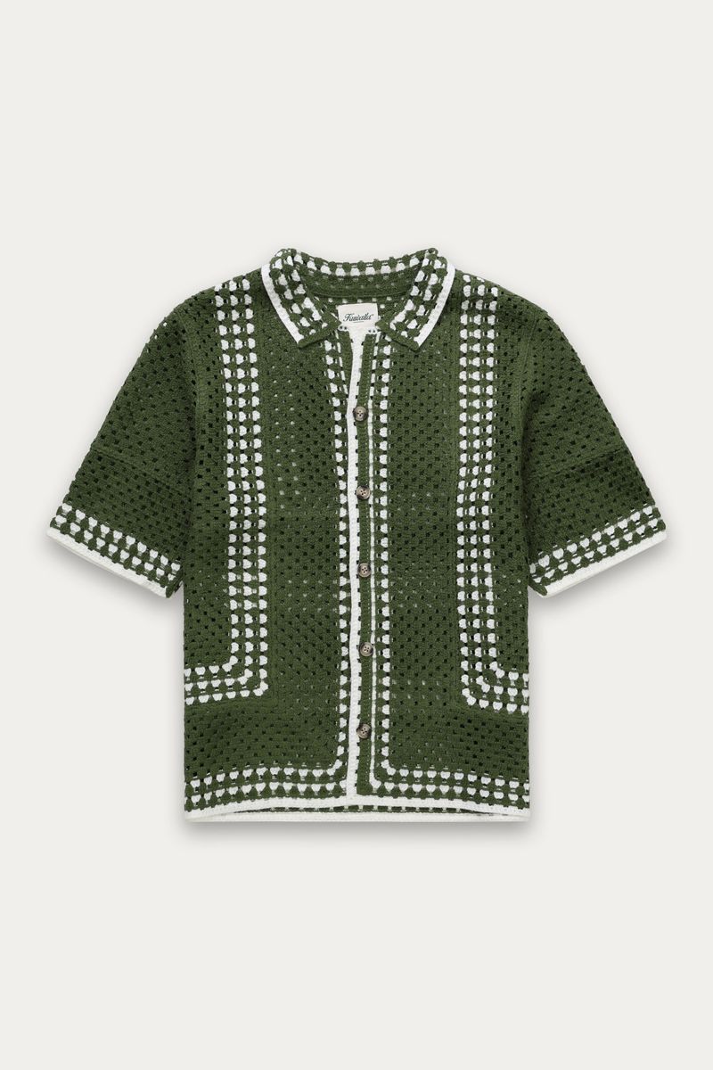 KUWALLA Knit Crochet Shirt Olive