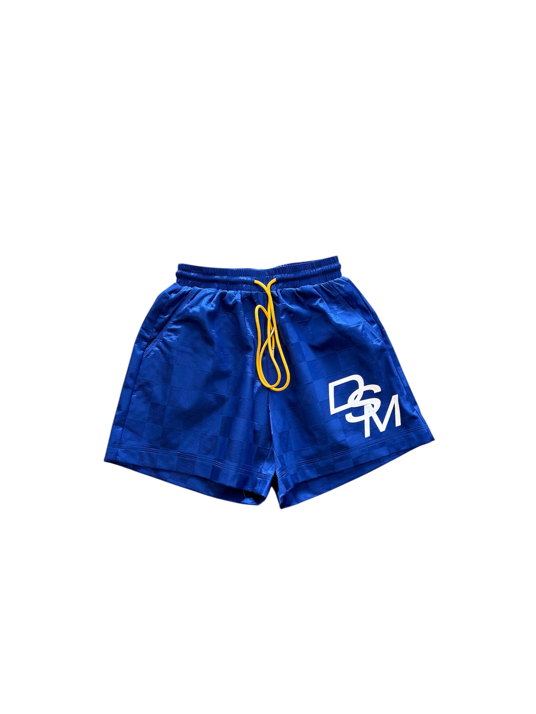 DIET STARTS MONDAY Checkered Nylon Shorts Blue