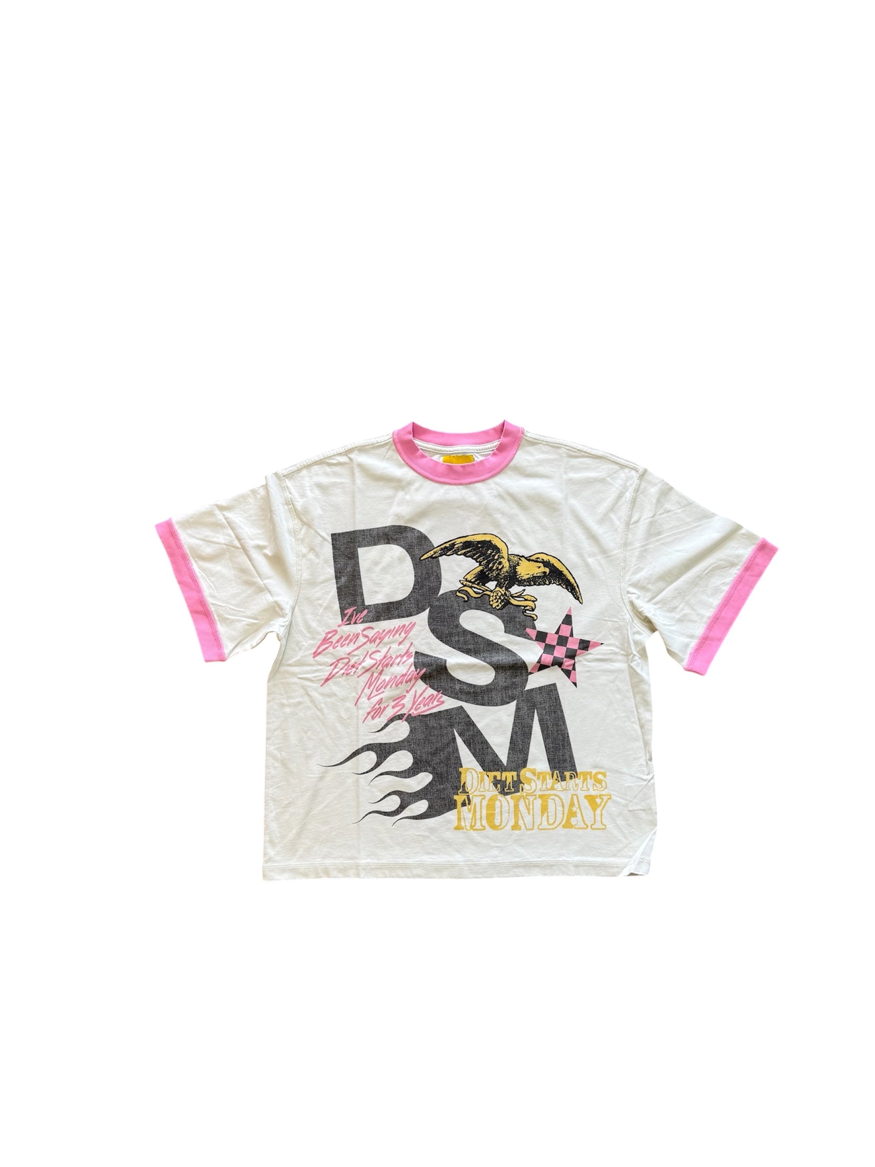 DIET STARTS MONDAY DSM Ringer Tee Antique White