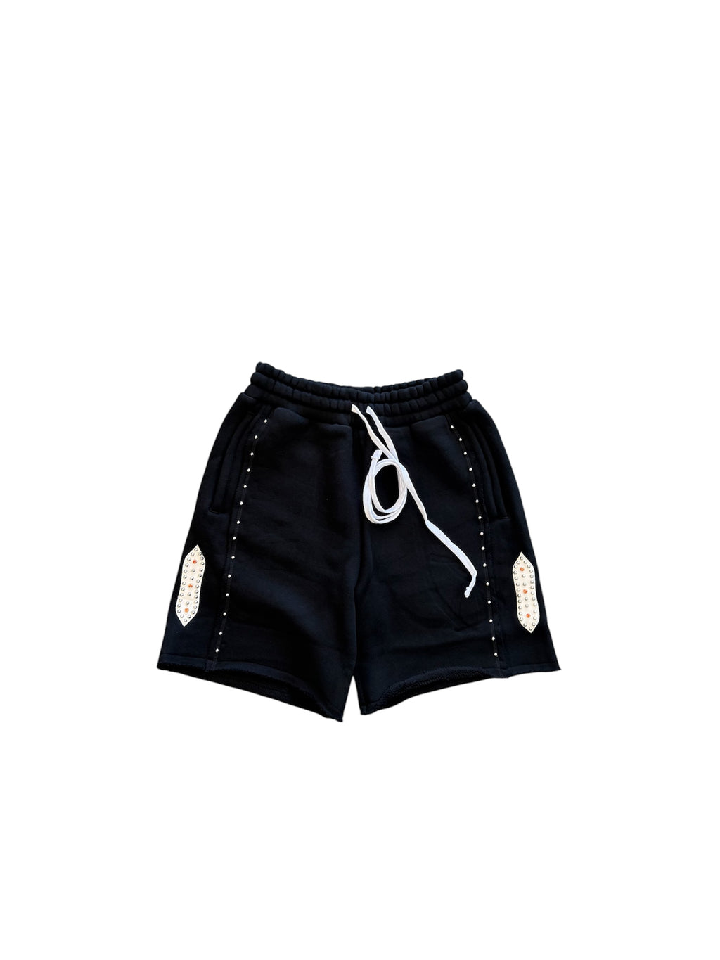 MEMORY LANE Studded Fleece Long Shorts