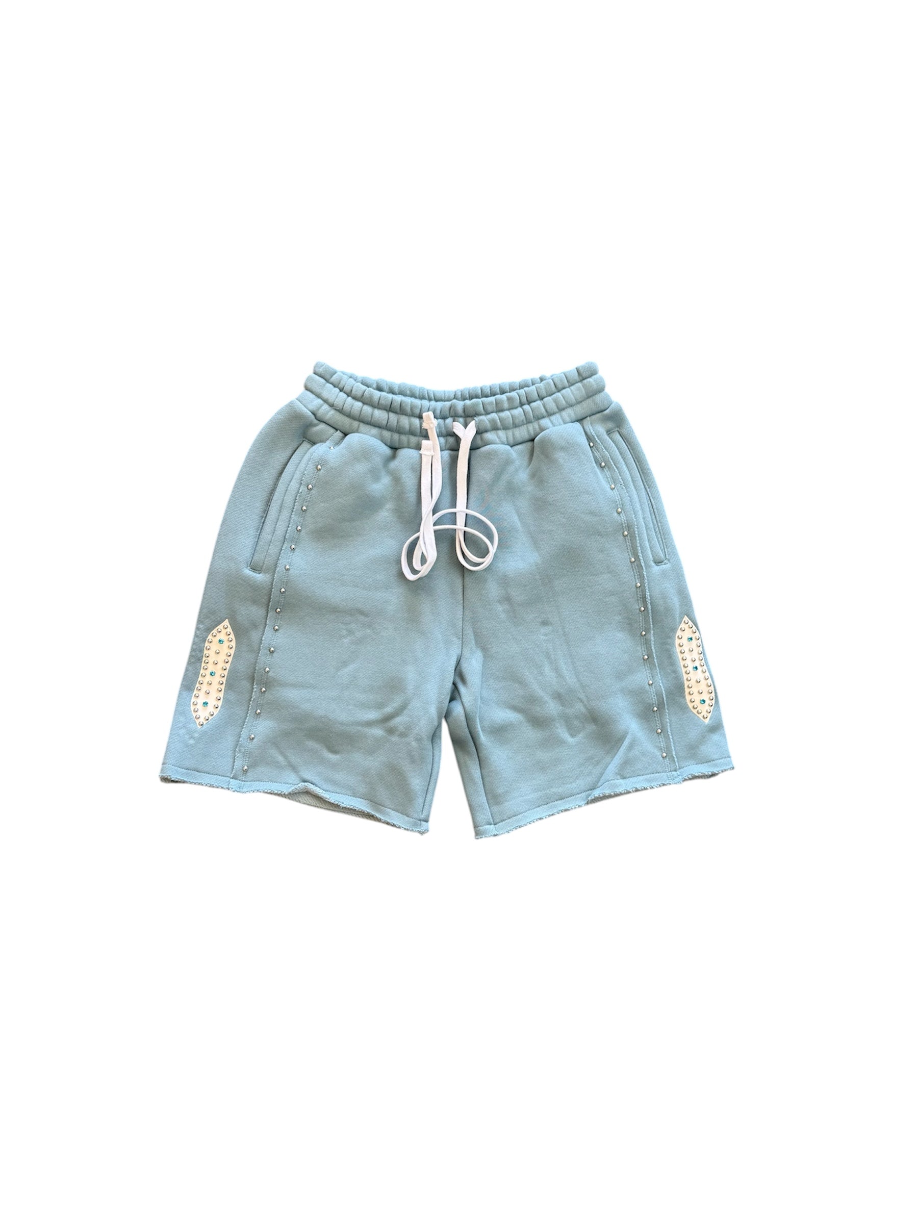 MEMORY LANE Studded Fleece Long Shorts
