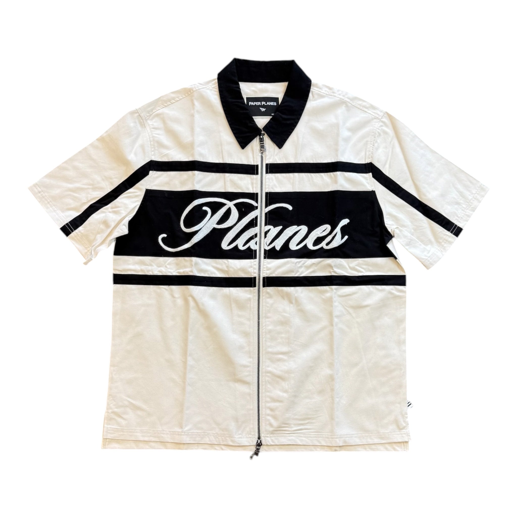 PAPER PLANES Twill Zip Up Shirt
