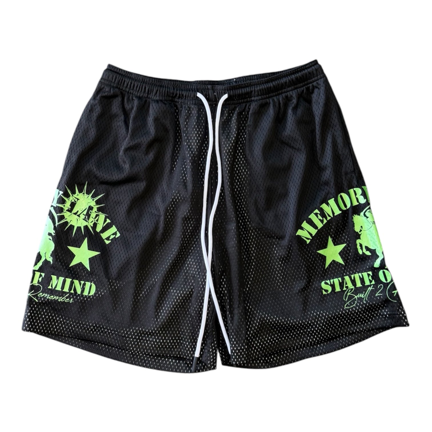 MEMORY LANE Mesh Double Layer Shorts Black