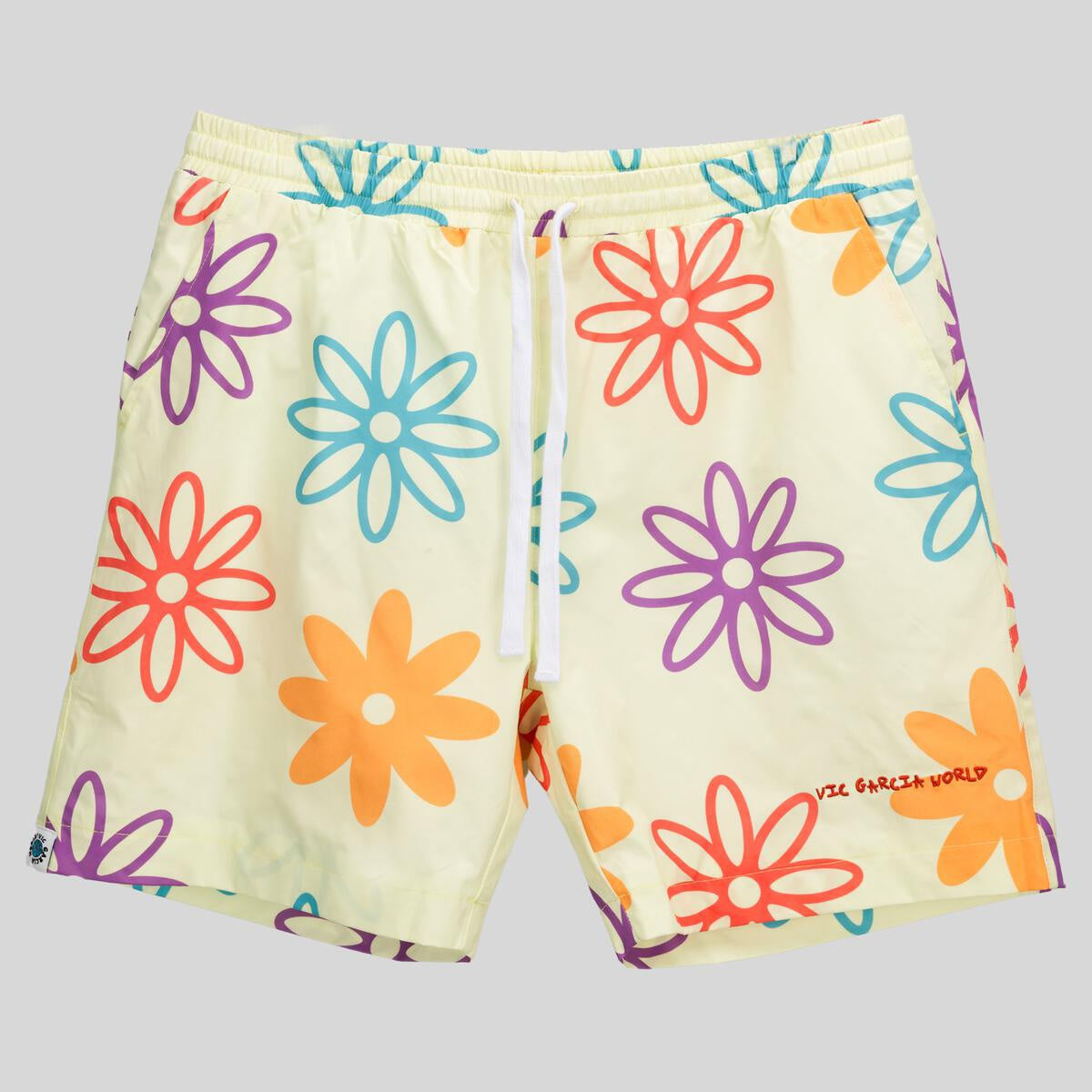 VIC GARCIA Floral-Fling-Short-Cream