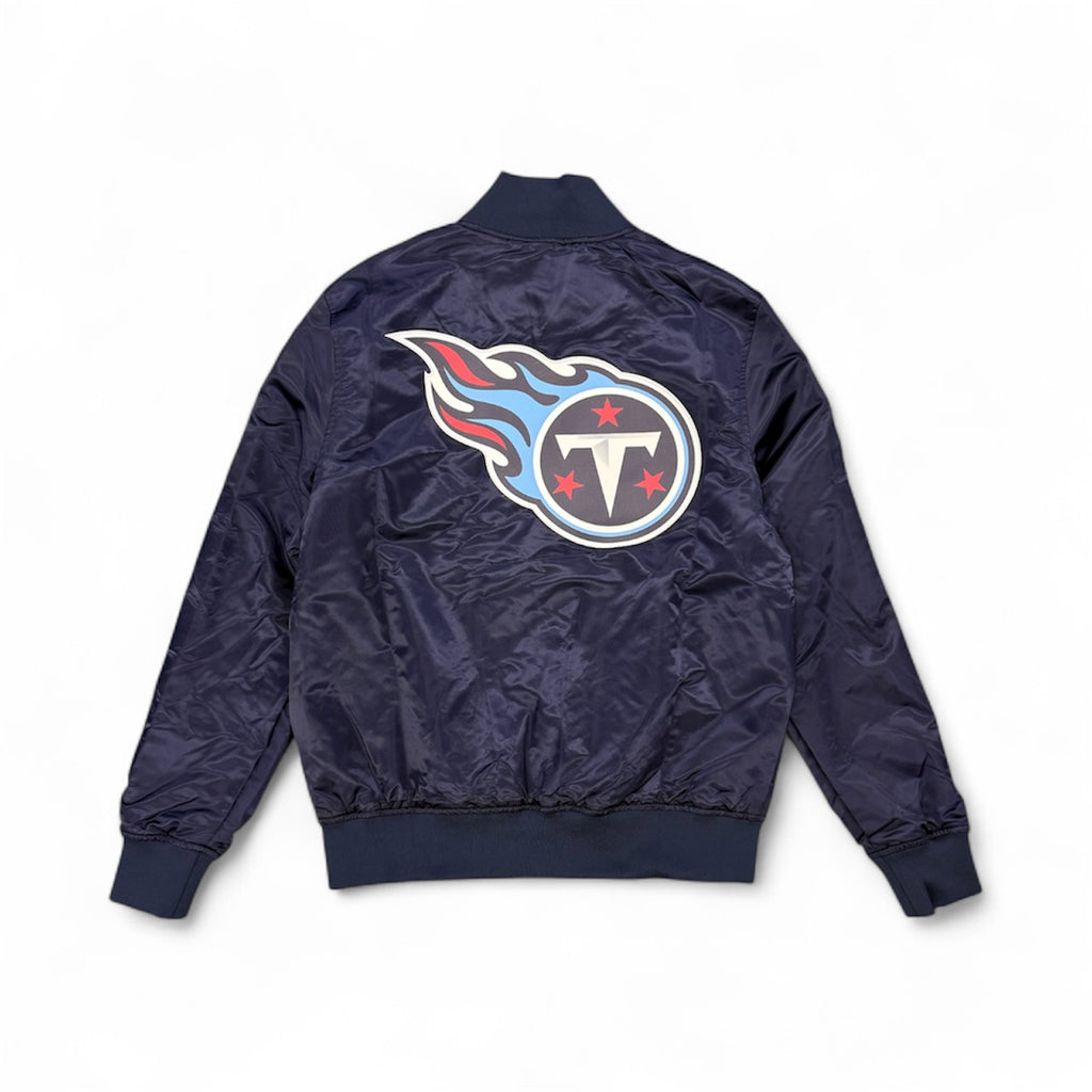 PROMAX TENNESSEE TITANS BIG LOGO SATIN JACKET MIDNIGHT NAVY
