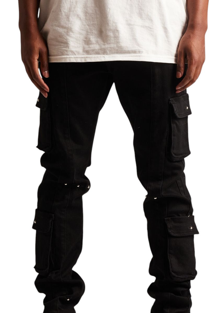 EMBELLISH Utility Cargo Black Denim