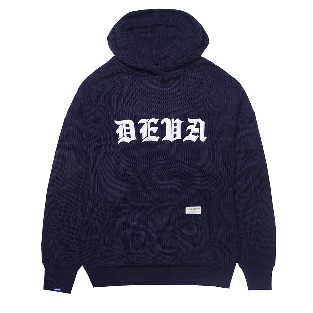 DEVASTATES Blackletter Knitted Hoodie