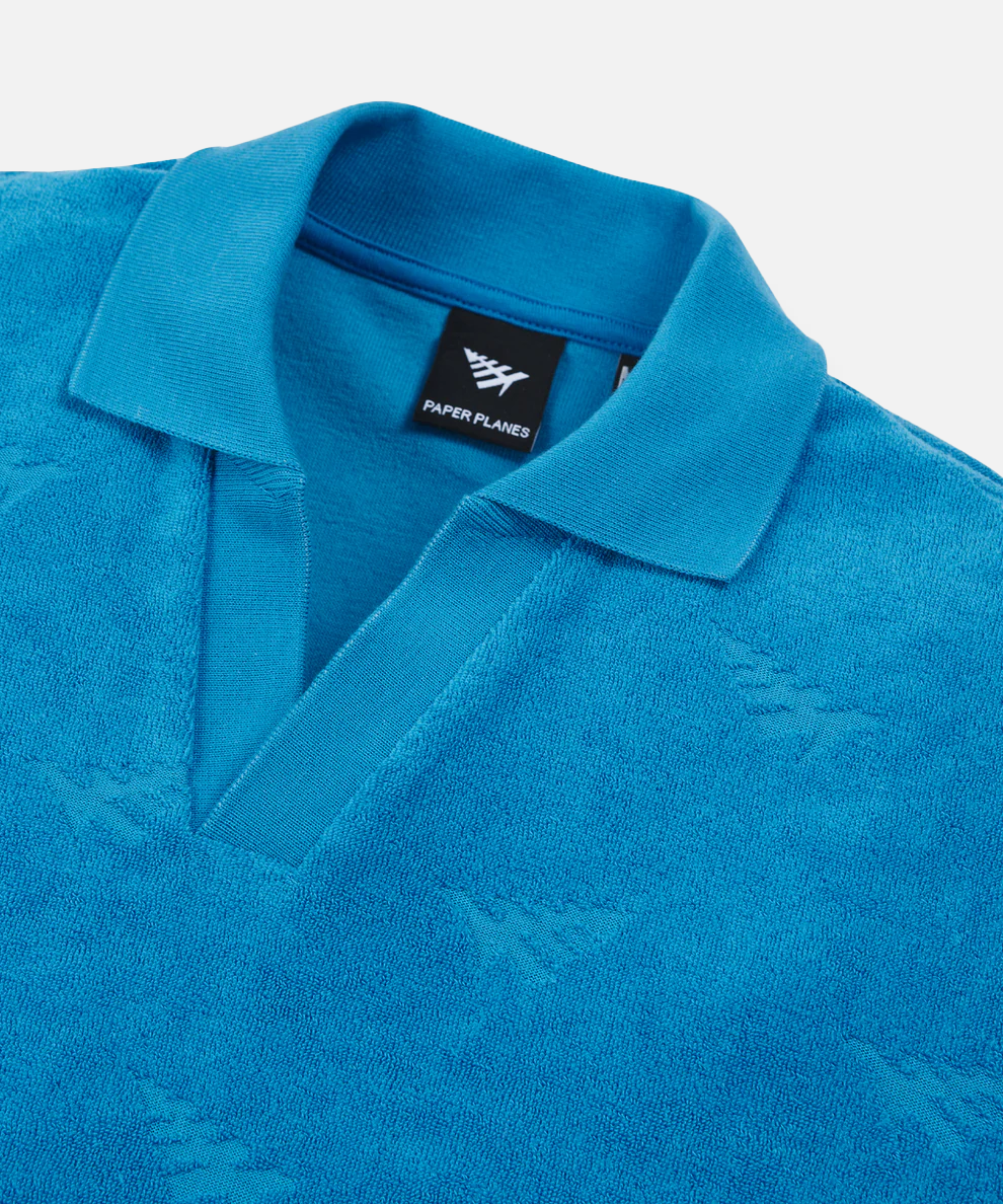 PAPER PLANES SU24 JACQUARD TERRY JOHNNY COLLAR POLO
