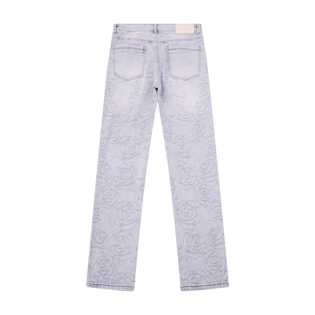 ALMOST SOMEDAY Rosette Embroidered Jeans