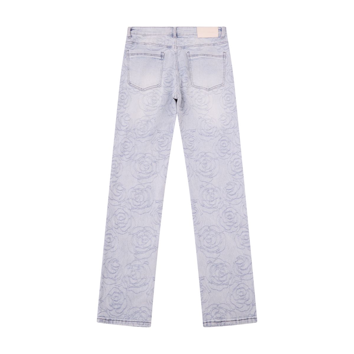 ALMOST SOMEDAY Rosette Embroidered Jeans