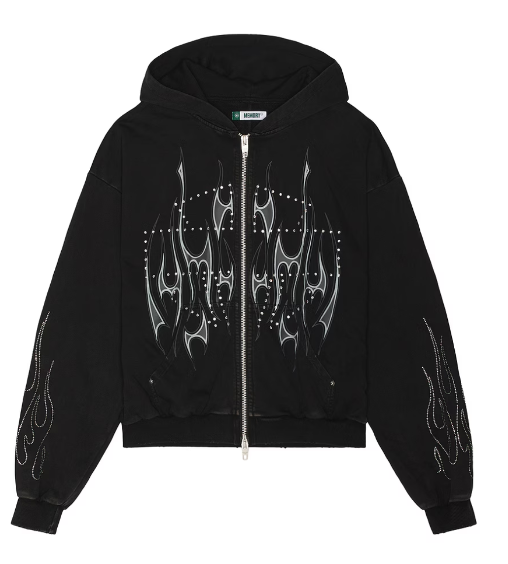 MEMORY LANE Flame Zip Hoodie