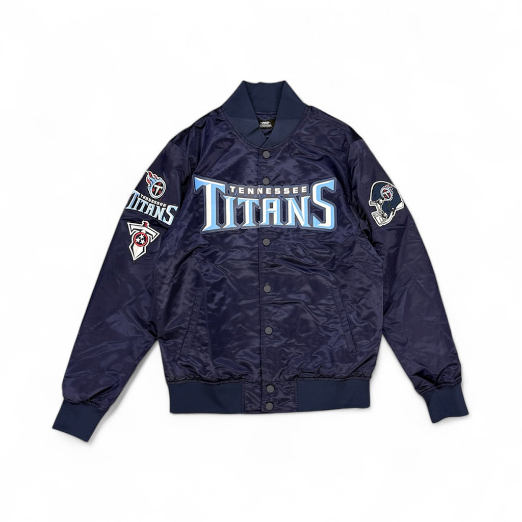 PROMAX TENNESSEE TITANS BIG LOGO SATIN JACKET MIDNIGHT NAVY