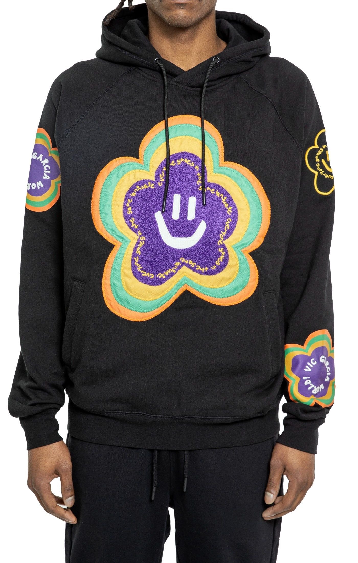 VIC GARCIA Flower Patch Hoodie Black