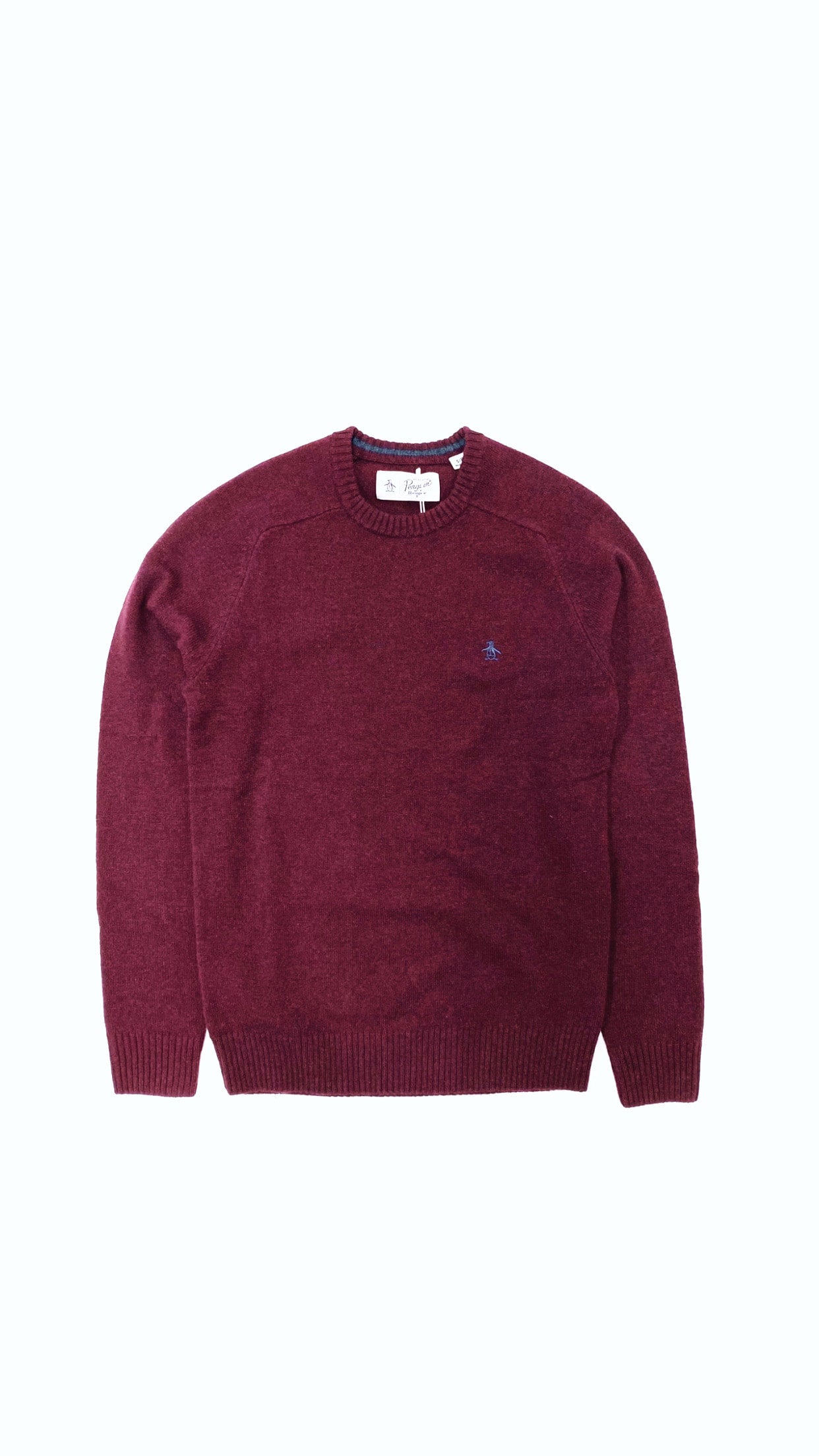 ORIGINAL PENGUIN BURGUNDY LAMBSWOOL RAGLAN SWEATER